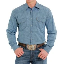 Cinch Men's Blue Modern Fit Snap Shirt
