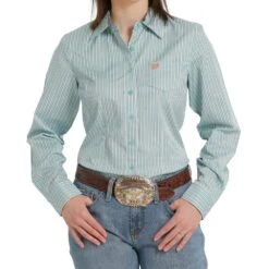 Cinch Women's Long Sleeve Stripe Shirt