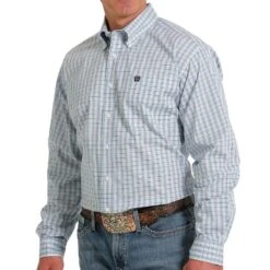 Cinch Men's Plaid Long Sleeve Button Down
