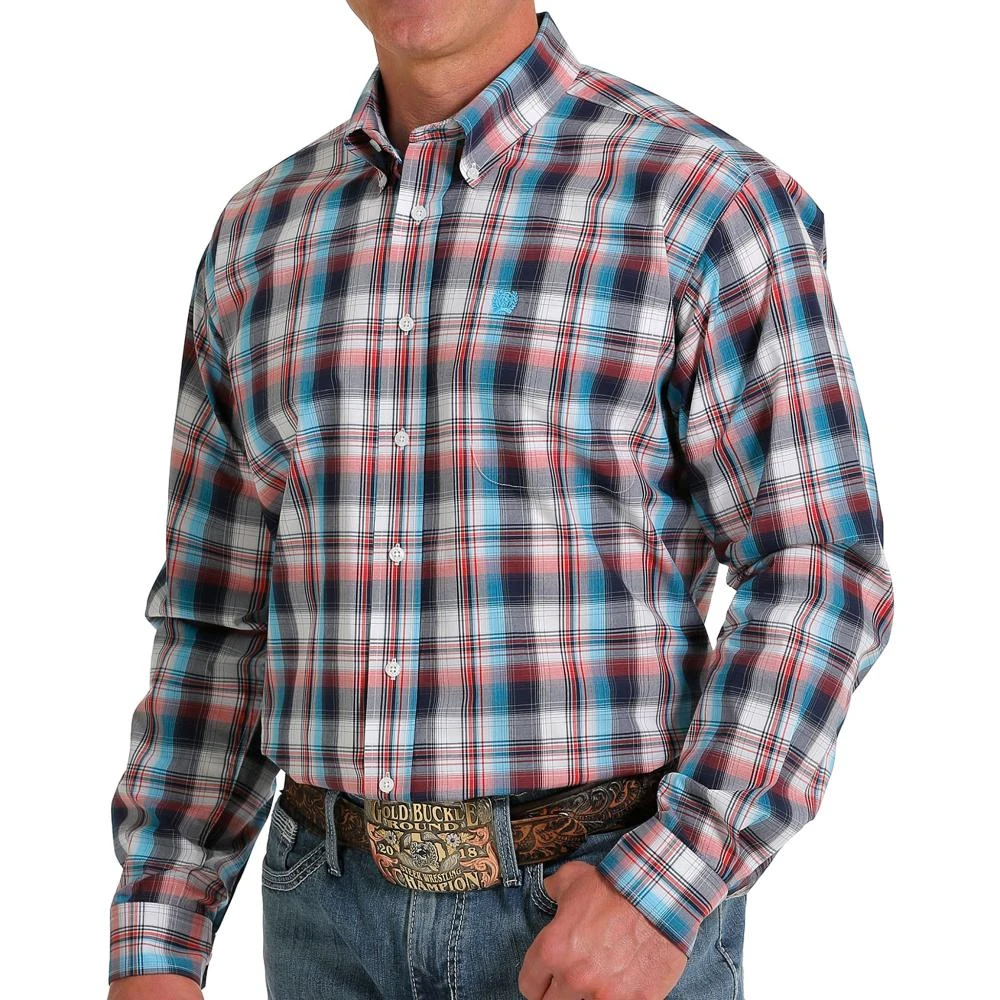 Cinch Men's Plaid Long Sleeve Button Down 1 Cinch Men's Plaid Long Sleeve Button Down