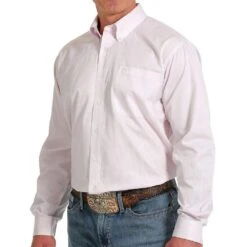 Cinch Men's Solid Pink Button Down