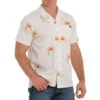 Cinch Mens White Sunset Cactus Button Down Shirt