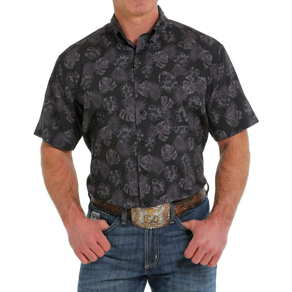 Cinch Mens Arena Flex Tropical Black Button Down Shirt 1 Cinch Mens Arena Flex Tropical Black Button Down Shirt
