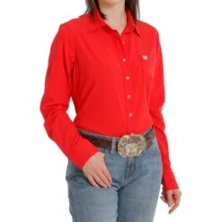 Cinch Women's ArenaFlex Red Button Down Shirt