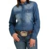 Cinch Women's Denim Long Sleeve Snap Shirt