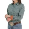 Cinch Women's Long Sleeve Green Button Down