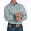 Cinch Mens Stripe Tencel Button Down Long Sleeve Shirt