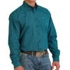 Cinch Men's Teal Printed Long Sleeve Button Down