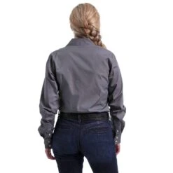 Cinch Women's Grey Solid Button-Up Shirt -Cinch MSW9164029 2