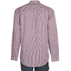 Cinch Mens Burgundy Tencel Stripe Long Sleeve Button-down Shirt -Cinch MTW1104730 3