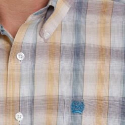 Cinch Men's White And Gold Plaid Buttondown -Cinch MTW1105340 2