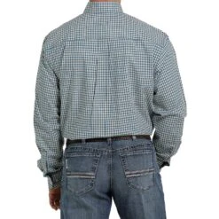 Cinch Men's Teal & Gold Plaid Long Sleeve Buttondown -Cinch MTW1105344 3