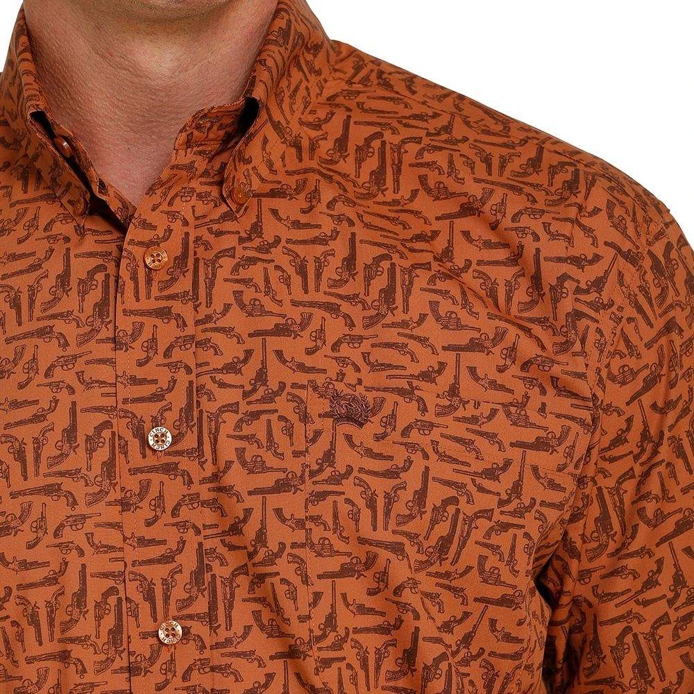 Cinch Men's Orange Print Button-Down 2 Cinch Men's Orange Print Button-Down - Image 2
