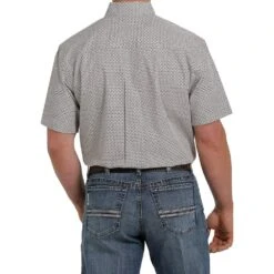 Cinch Men's Khaki Print Short Sleeve Buttondown -Cinch MTW1111390 3