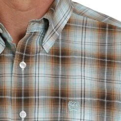 Cinch Men's Brown Plaid Short Sleeve Buttondown -Cinch MTW1111398 3