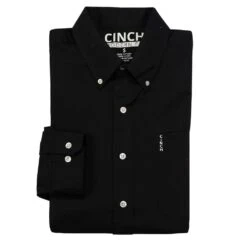 Cinch Men's Black Modern Fit Shirt -Cinch MTW1347019 laydown