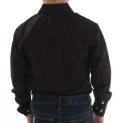 Cinch Boy's Solid Black Button Down Shirt -Cinch MTW7060027 back