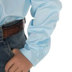 Cinch Boys Tencel Teal Striped Long Sleeve -Cinch MTW7060194 2