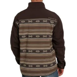 Cinch Men's Brown Logo Embroidered Color Block Aztec Jacket -Cinch MWJ1583002 3