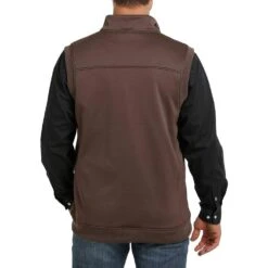 Cinch Men's 1/2 Zip Brown Pullover Fleece Vest 5 Cinch Men's 1/2 Zip Brown Pullover Fleece Vest -Cinch MWV1548003 3