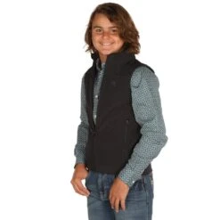 Boys Cinch Black Bonded Vest -Cinch MWV7520002 2