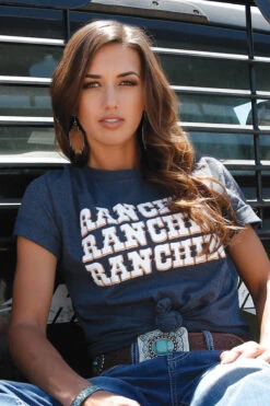 Cinch Cinch Ladies Navy "Ranchin" Tee
