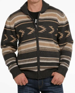 Cinch Cinch Men's Aztec Full Zip Sweater