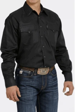 Cinch Cinch Men's Black Solid Long Sleeve Shirt -Cinch cinch cinch mens black solid long sleeve shirt 2