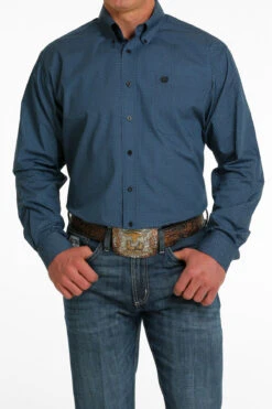 Cinch Cinch Men's Blue Printed Long Sleeve Shirt -Cinch cinch cinch mens blue printed long sleeve shirt 3
