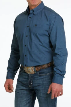 Cinch Cinch Men's Blue Printed Long Sleeve Shirt -Cinch cinch cinch mens blue printed long sleeve shirt 5