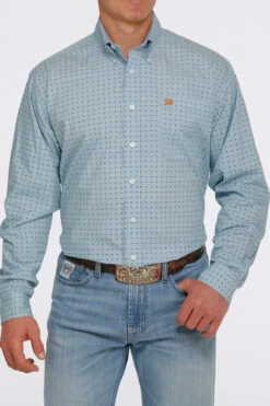 Cinch Cinch Men's Light Blue Long Sleeve Shirt