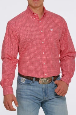 Cinch Cinch Men's Red Patterned Shirt -Cinch cinch cinch mens red patterned shirt 2