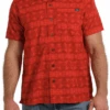 Cinch Cinch Men's Red Patterned Short Sleeve Shirt