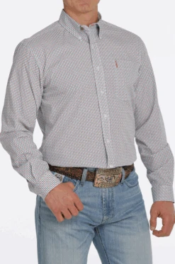 Cinch Cinch Men's Red, White, And Blue Patterned Shirt
