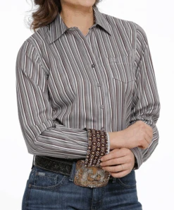 Cinch Cinch Women's Striped Long Sleeve Shirt