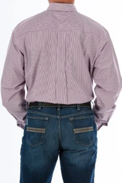 Cinch Men's Burgundy Striped Long Sleeve -Cinch cinch mens burgundy striped long sleeve 2