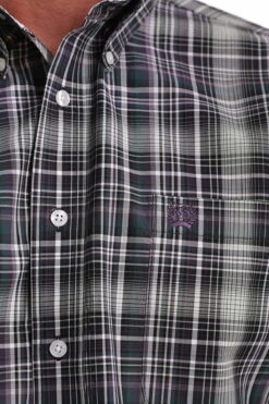 Cinch Men's Plaid Button Down Shirt C4 Size Medium -Cinch cinch mens plaid button down shirt c4 size medium 4